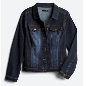NWOT 1822 Dark Wash Stretch Denim Jacket
